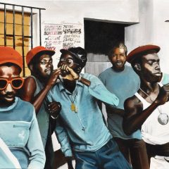 A tribute to the Black Scorpio Posse – based on Guil Ras Bunshtein photo (oil on canvas, VP Pat Chin collection)